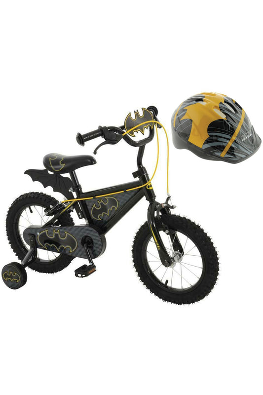 Bata Batman Bat 14 Kids Bike and Helmet Bundle(Black/Yellow)